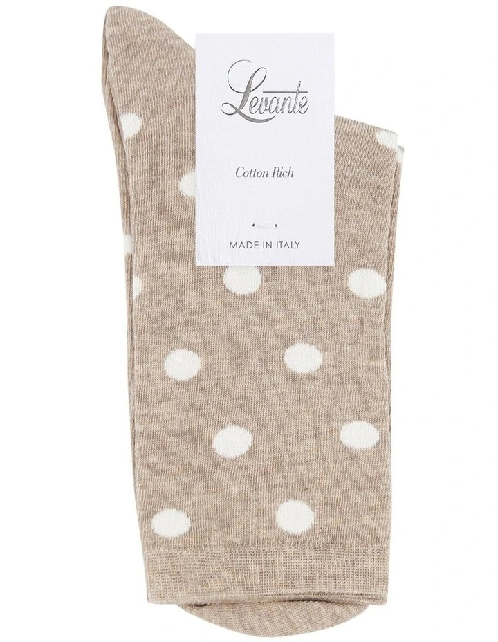 Gigi Spot Crew Sock in Oatmeal image 2