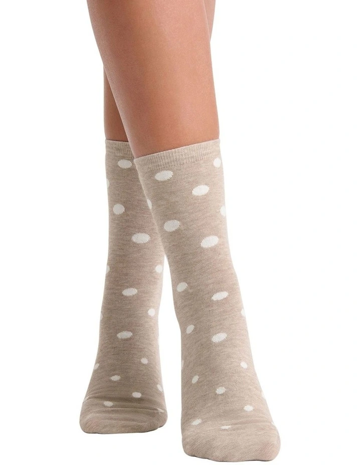 Gigi Spot Crew Sock in Oatmeal image 3