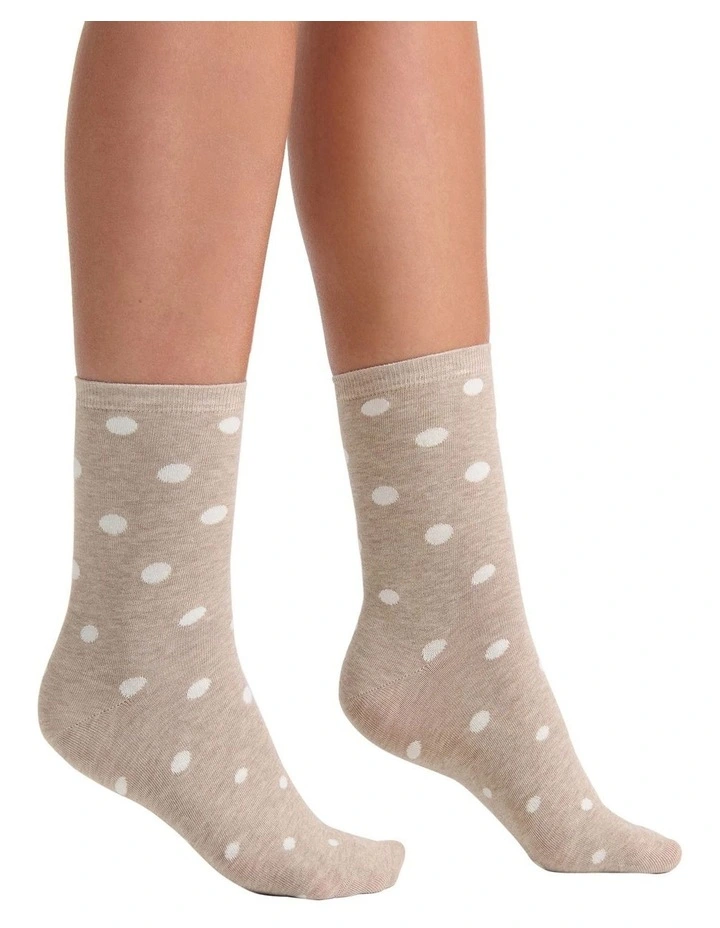 Gigi Spot Crew Sock in Oatmeal image 4