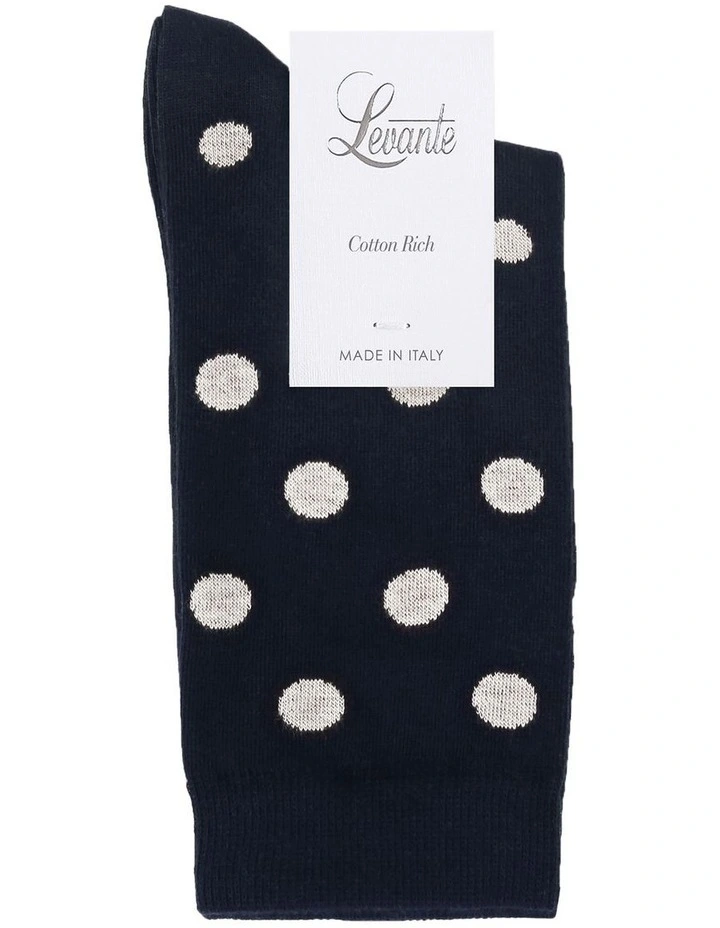 Gigi Spot Crew Sock in Navy image 2