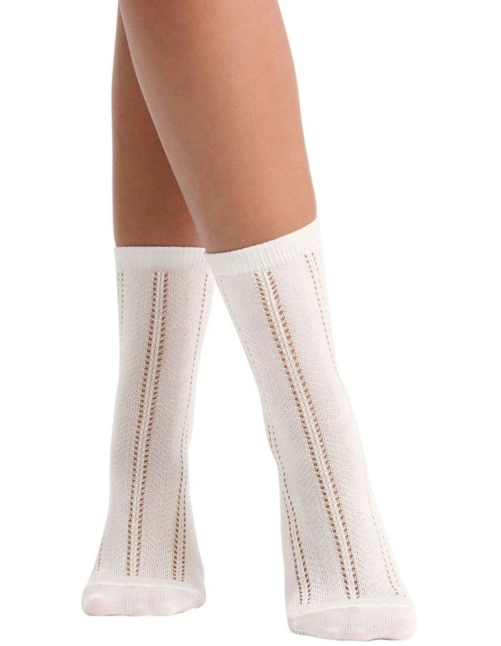 Milena Crew Sock in Bianco image 3