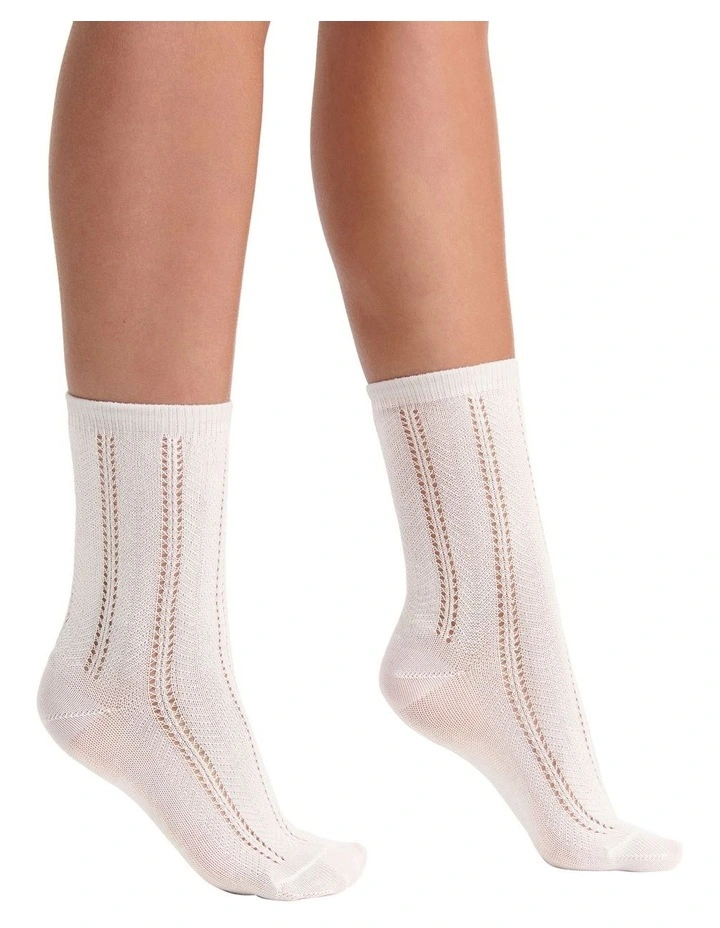 Milena Crew Sock in Bianco image 4