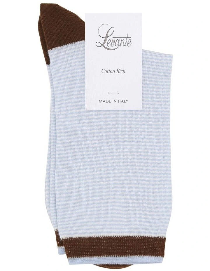Lina Fine Stripe Crew in Capri image 2