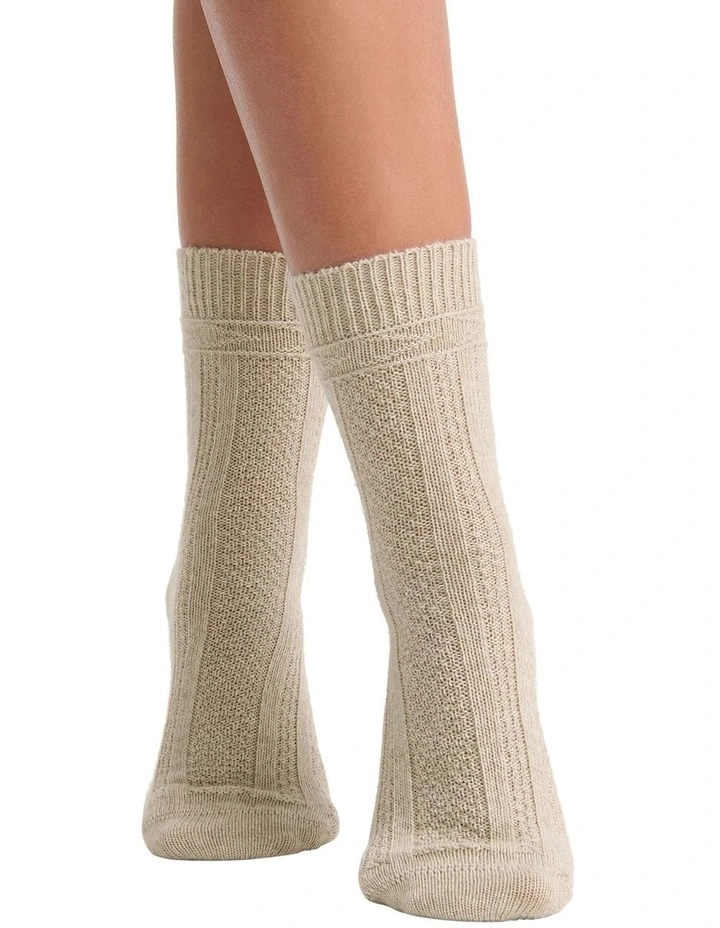 Camella Crew Sock in Oatmeal image 3