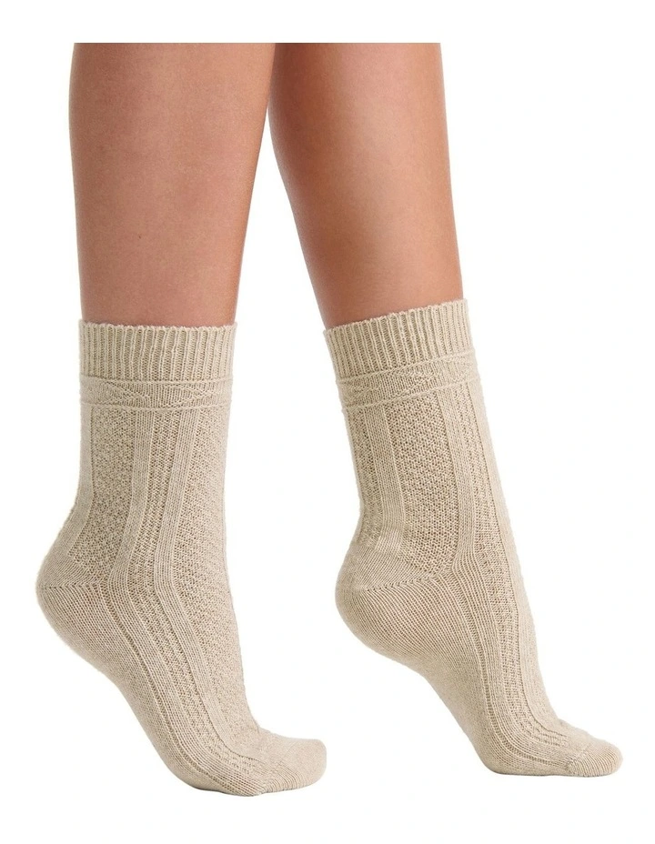 Camella Crew Sock in Oatmeal image 4