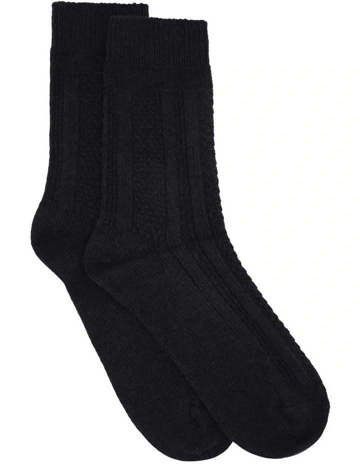 Camella Crew Sock in Nero image 1