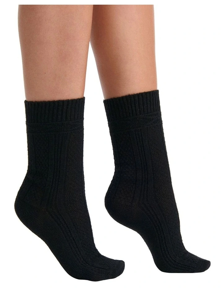 Camella Crew Sock in Nero image 4