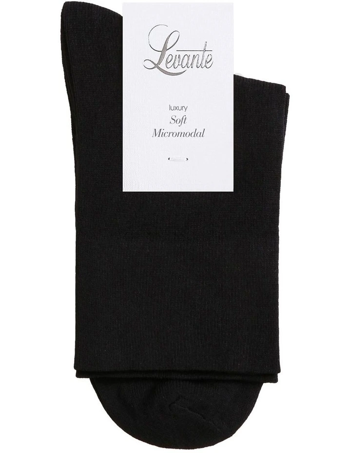 Micromodal Comfort Top Sock in Nero image 2