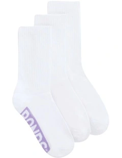 Womens Logo Cushioned Crew Socks 3 Pack in Pack 03