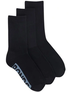 Womens Logo Cushioned Crew Socks 3 Pack in Pack 04