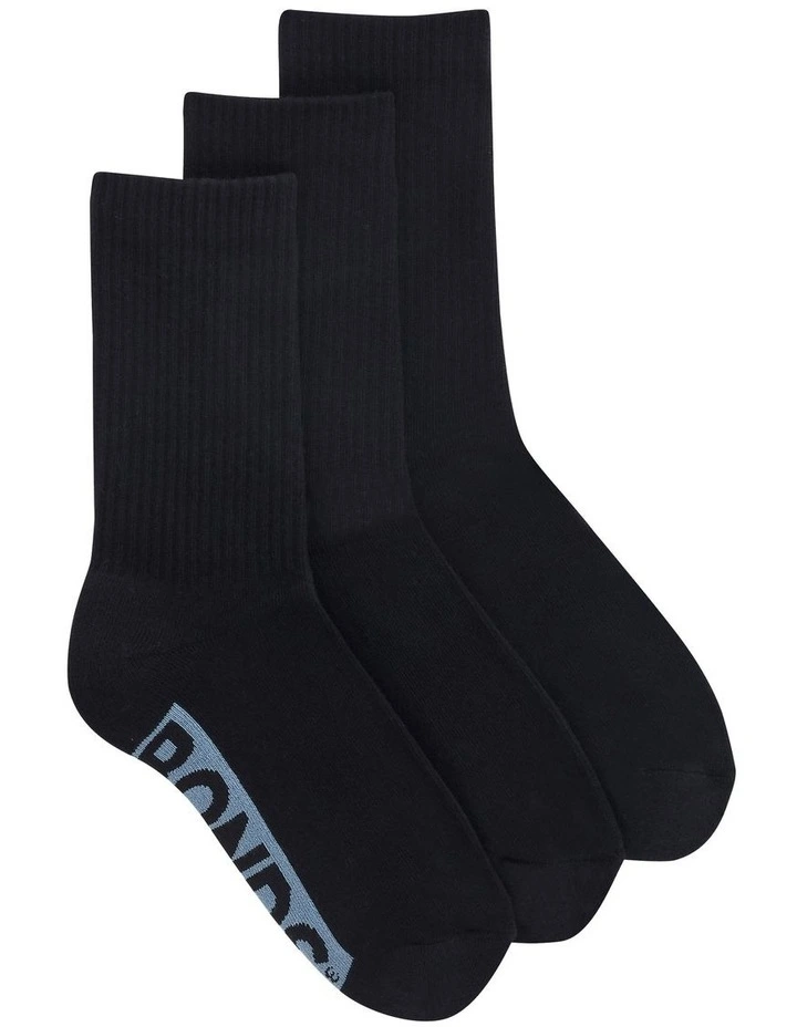 Womens Logo Cushioned Crew Socks 3 Pack in Pack 04 image 1