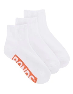 Womens Logo Cushioned Quarter Crew Socks 3 Pack in Pack 23I