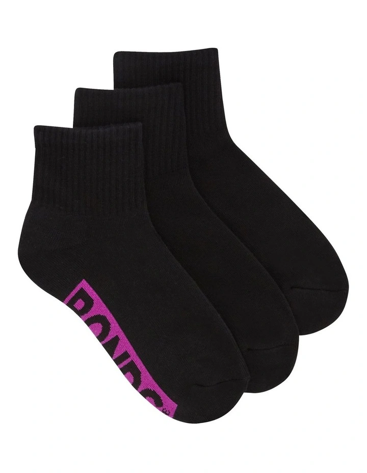 Womens Logo Cushioned Quarter Crew Socks 3 Pack in Pack 24I image 1
