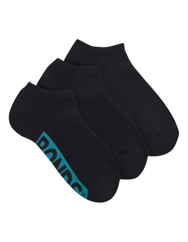 Logo Cushioned Low Cut Socks 3 Pack in Black image 1