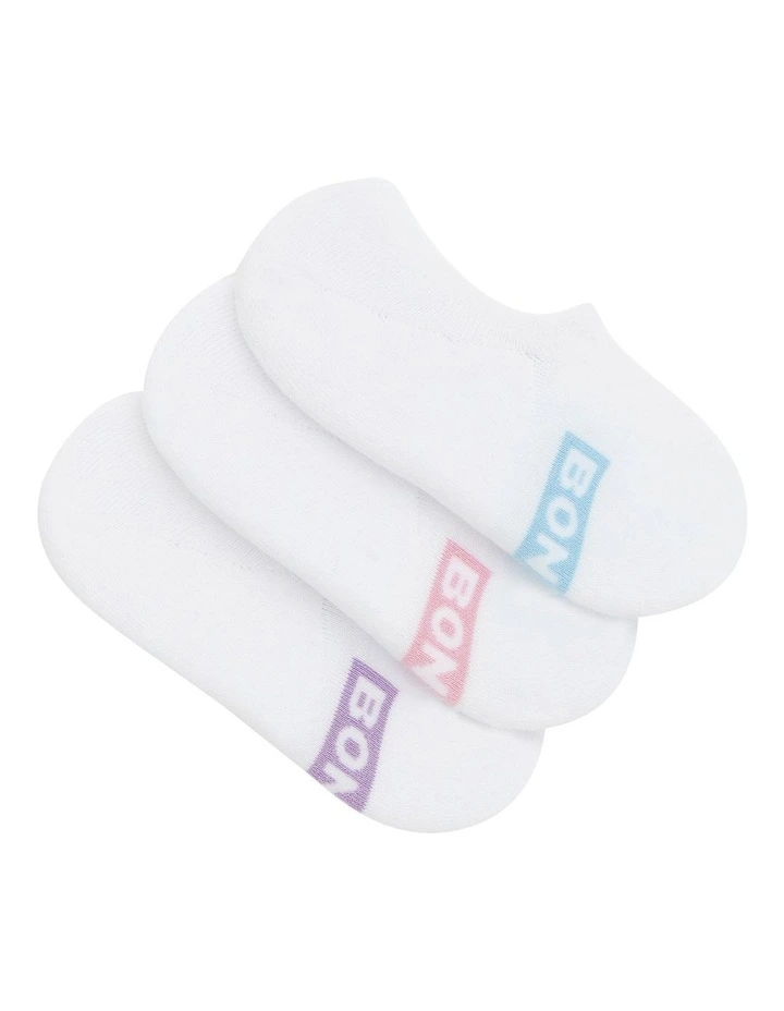 Logo Cushioned Sneaker Socks 3 Pack in White image 1