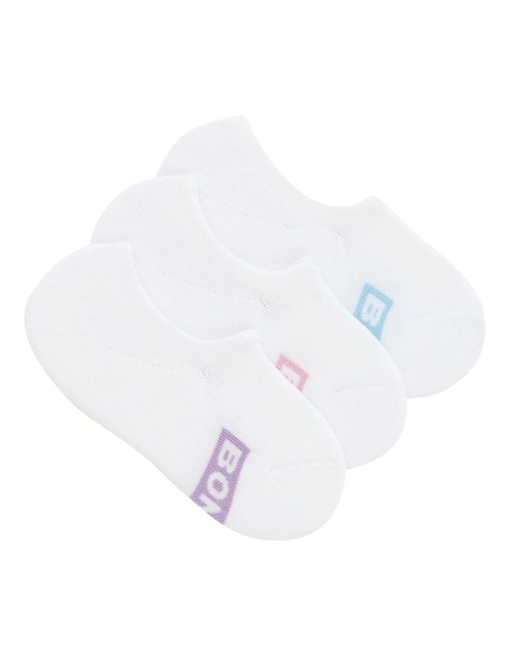 Logo Cushioned Sneaker Socks 3 Pack in White image 2