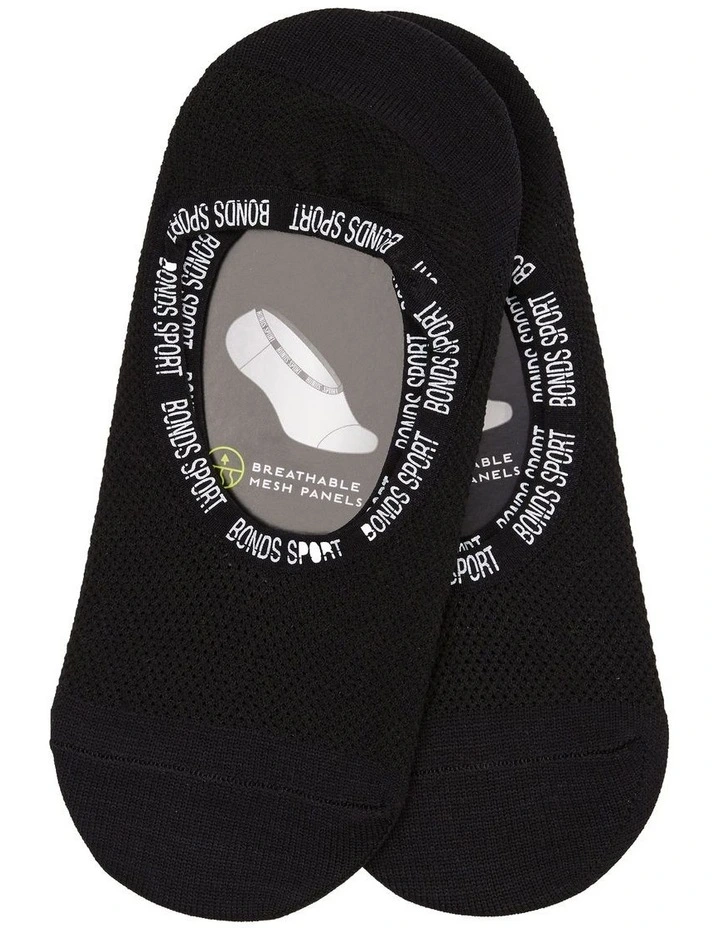 Mesh Footlet 2 Pack in Black image 1