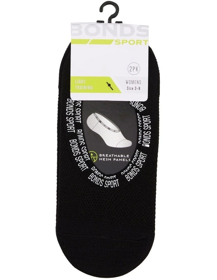 Mesh Footlet 2 Pack in Black image 2