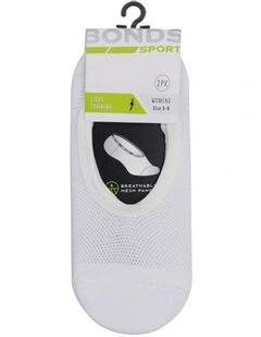 Mesh Footlet Pack Of 2 in White