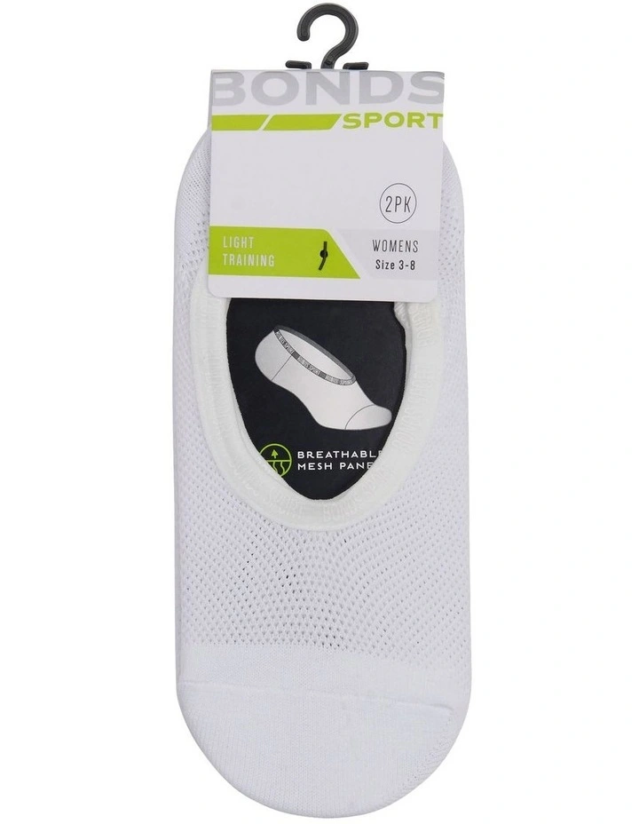 Mesh Footlet Pack Of 2 in White image 1