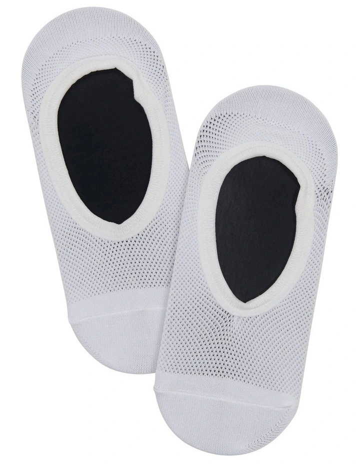 Mesh Footlet Pack Of 2 in White image 2