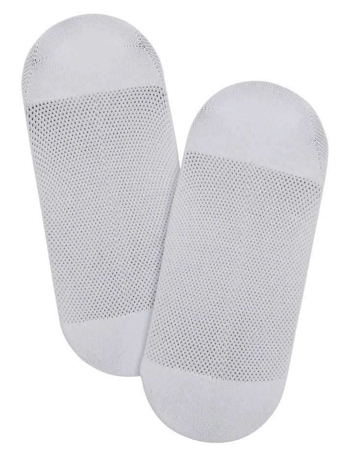 Mesh Footlet Pack Of 2 in White image 3