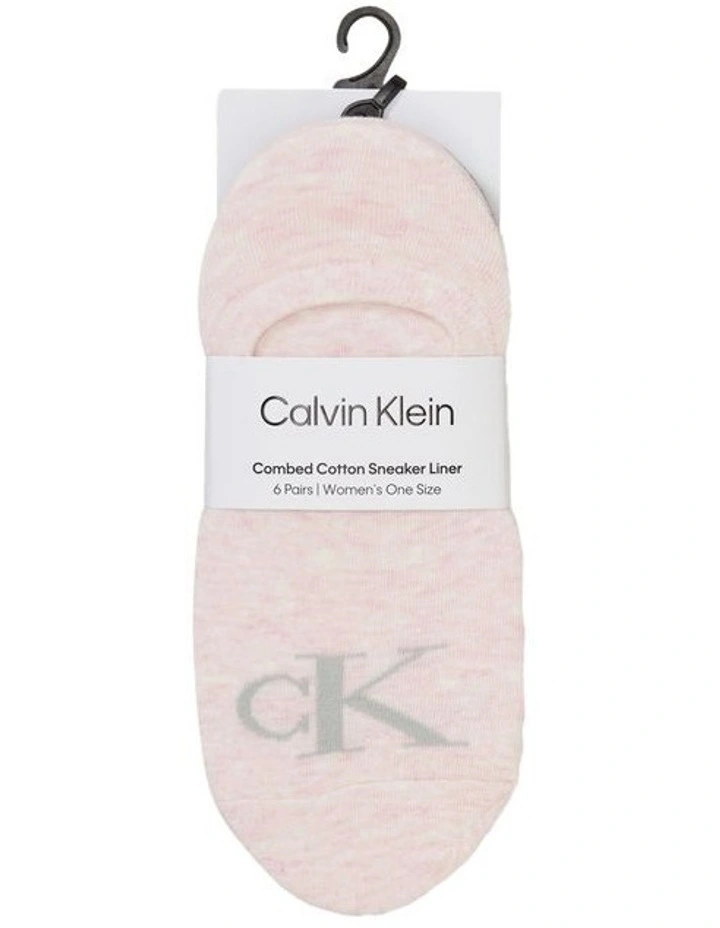 Monogram Liner Socks 6 Pack in Multi image 1