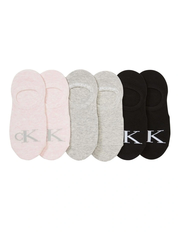 Monogram Liner Socks 6 Pack in Multi image 2