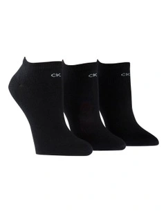 Logo Ankle Sock 3 Pack in Black