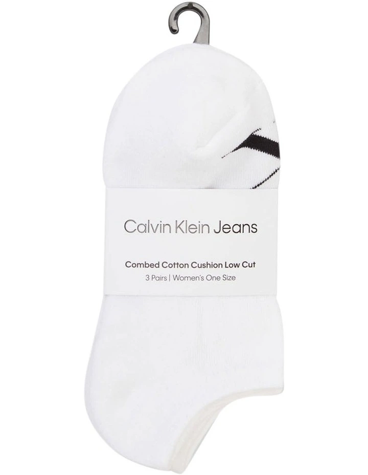 Monogram Flat Knit Lowcut 3 Pack in White image 1