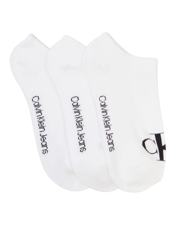 Monogram Flat Knit Lowcut 3 Pack in White image 2