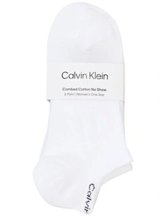 Logo Liner Socks 6 Pack in White