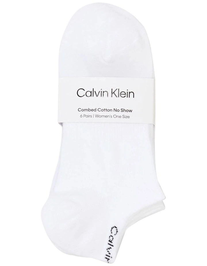 Logo Liner Socks 6 Pack in White image 1