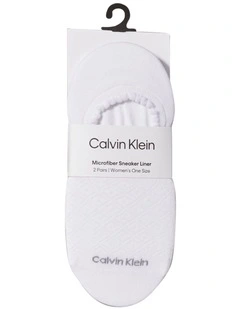 Diamond Openwork Liner 2 Pack Socks in White