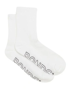 Logo Light Half Crew Socks Pack Of 4 in White