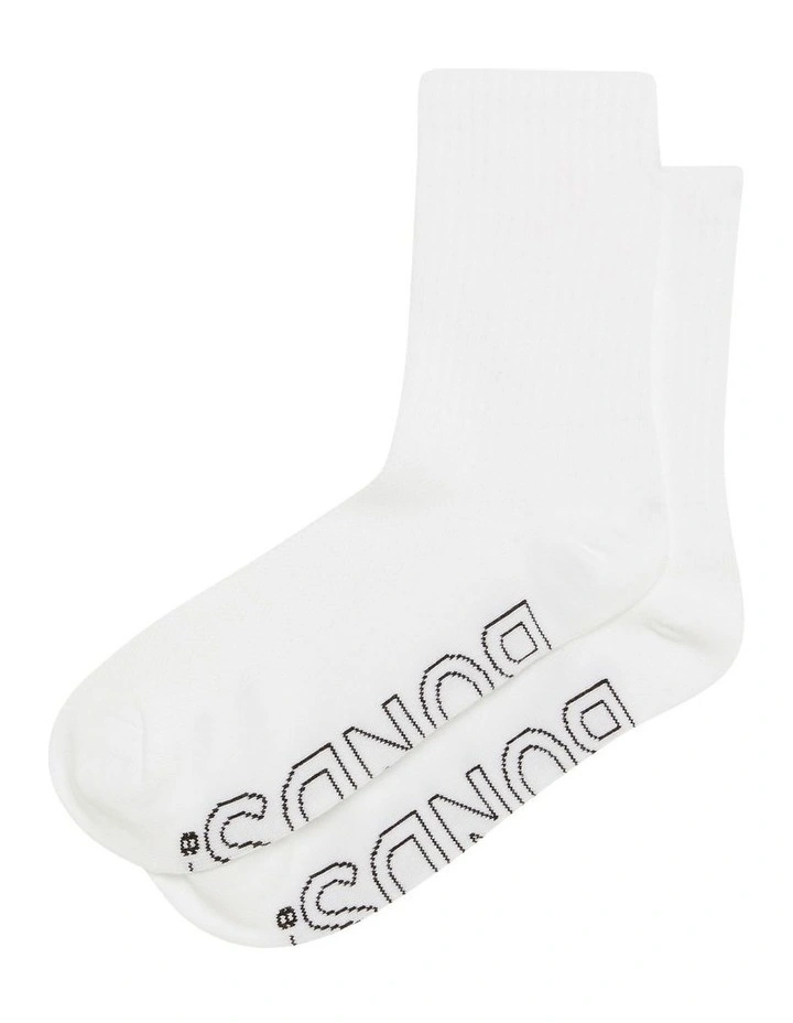 Logo Light Half Crew Socks Pack Of 4 in White image 2