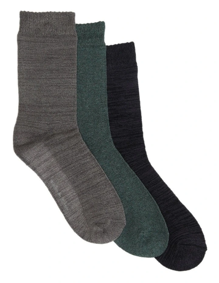 Full Terry Boot Socks 3 Pack in Multi image 1