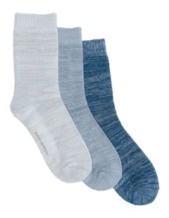 Full Terry Boot Socks 3 Pack in Multi