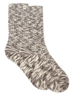 Organic Cotton Chunky Rib Crew Sock in Coffee