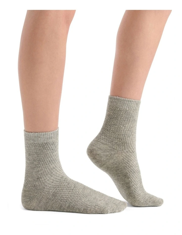 Waffle Winter Blend Crew Sock 2 Pack in Grey Marle/Empress image 4