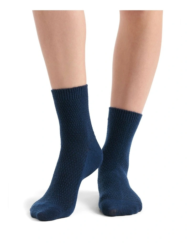 Waffle Winter Blend Crew Sock 2 Pack in Grey Marle/Empress image 5