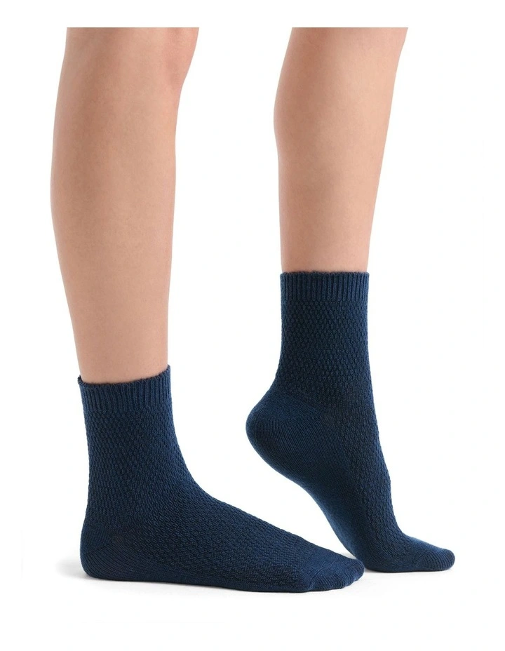 Waffle Winter Blend Crew Sock 2 Pack in Grey Marle/Empress image 6