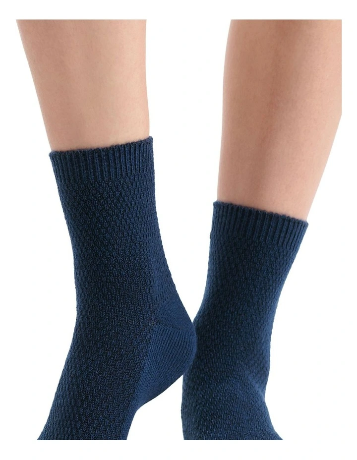 Waffle Winter Blend Crew Sock 2 Pack in Grey Marle/Empress image 7