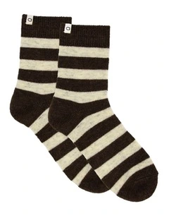 Winter Stripe Sock in Coffee
