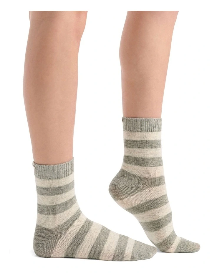 Winter Stripe Crew Sock in Grey Marle image 5