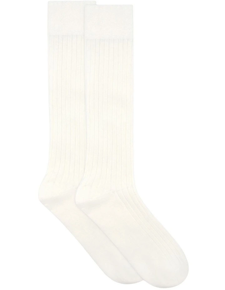 Organic Cotton Rib Knee High Sock in Buttercream image 1