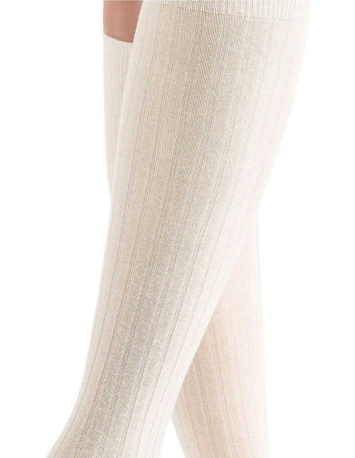 Organic Cotton Rib Knee High Sock in Buttercream image 5