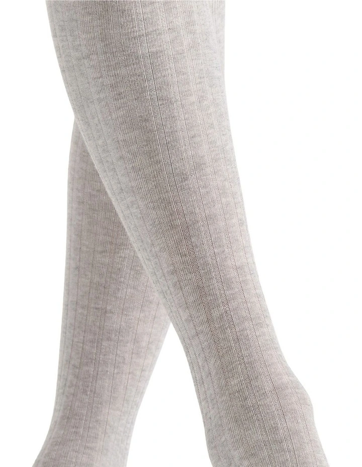 Organic Cotton Rib Knee High Sock in Grey Marle image 5