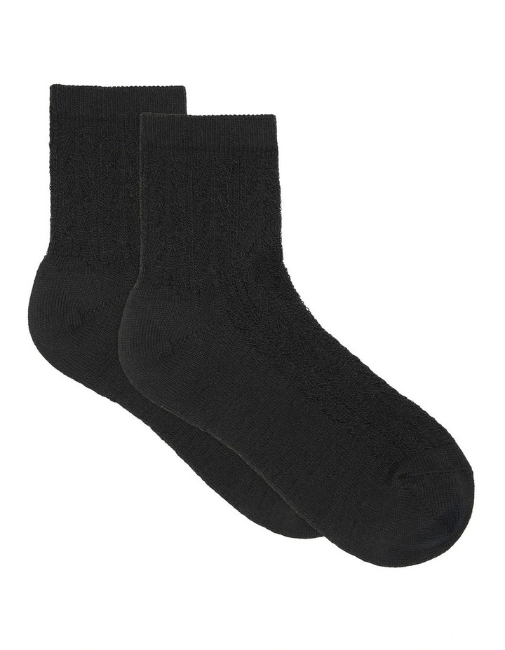 Mia Pointelle Sock in Nero image 1