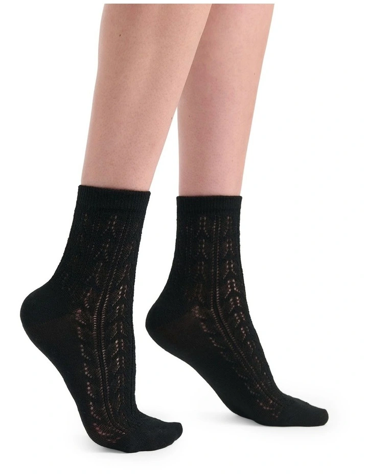 Mia Pointelle Sock in Nero image 4
